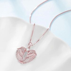 Rose gold colored Angel wings necklace